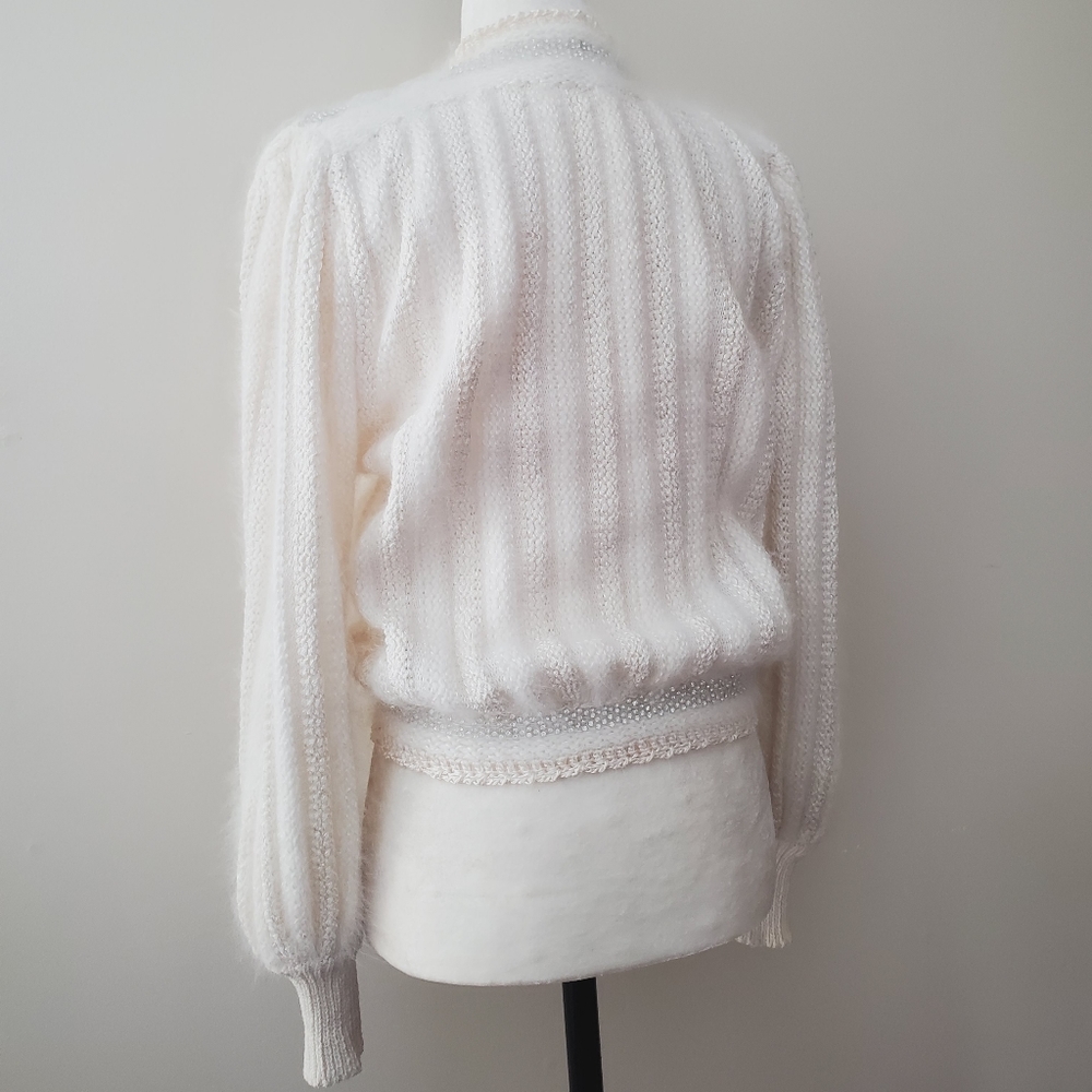 Antonella Preve Angora Silk Embellished Cardigan - Picture 9 of 14